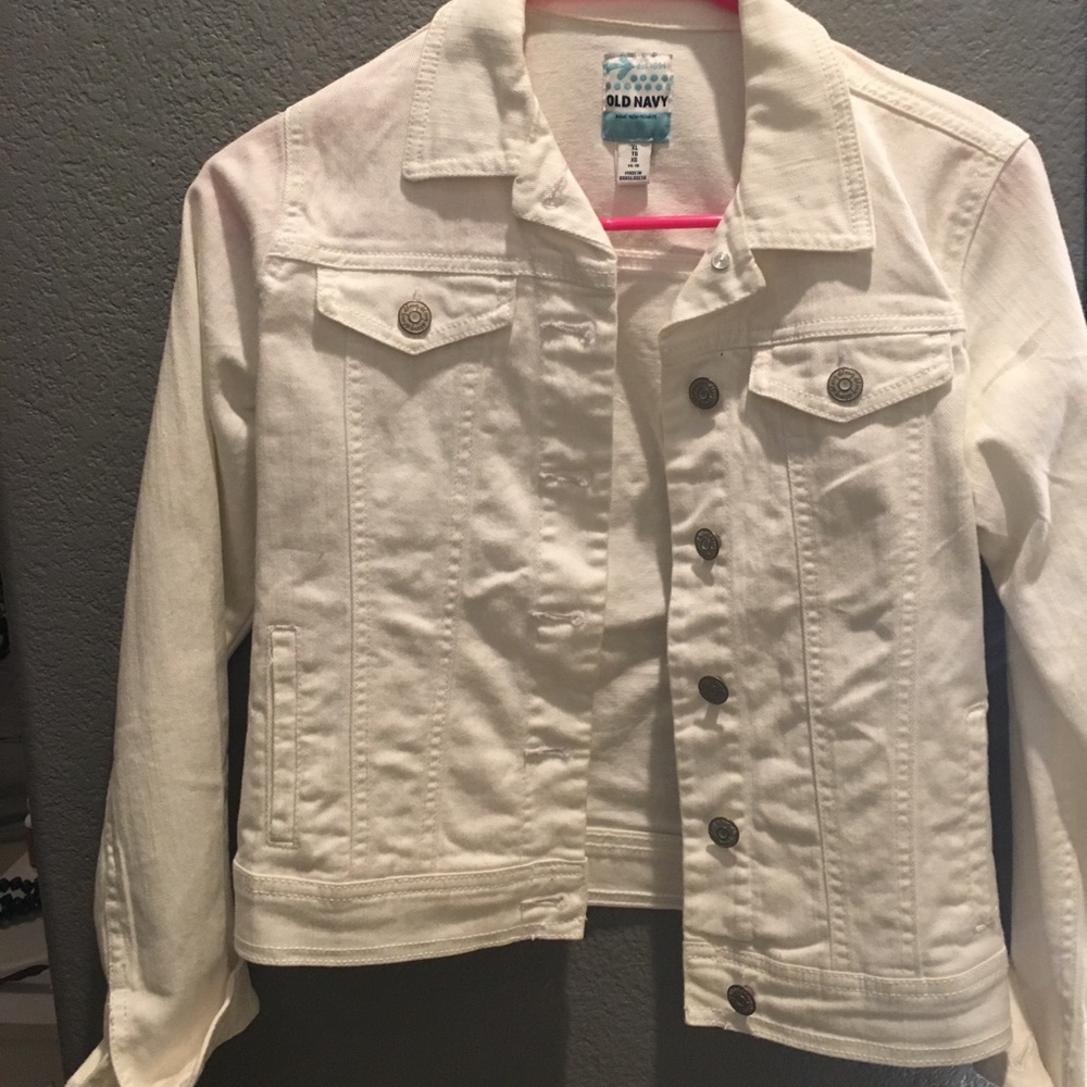 white jean jacket